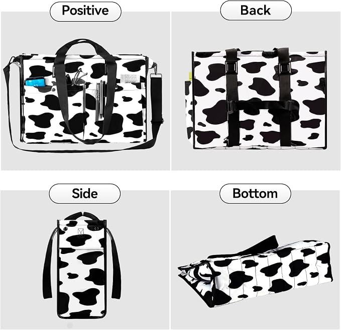 Closeable Tote Bag with 12 Pockets, Thick Bottom Support & Adjustable Strap - Image 7