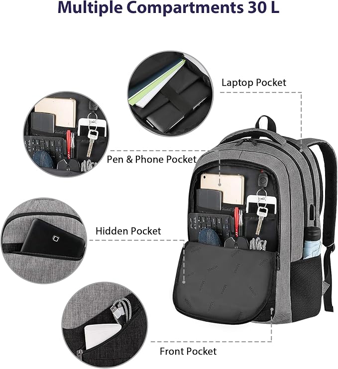 MATEIN 17 Inch Work Backpack for Men Women, Water Resistant Practical Travel - Image 7