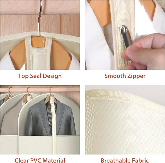 Univivi Suit Bags for Closet Storage, Garment Bag for Travel and Storage - Image 3