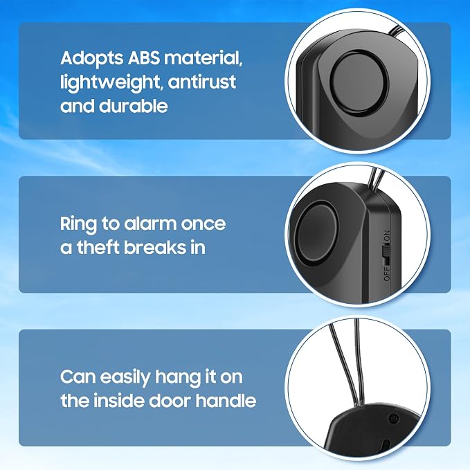 120db Touch Sensor, Door Handle Alarm, Anti Theft Vibration Triggered Portable - Image 5