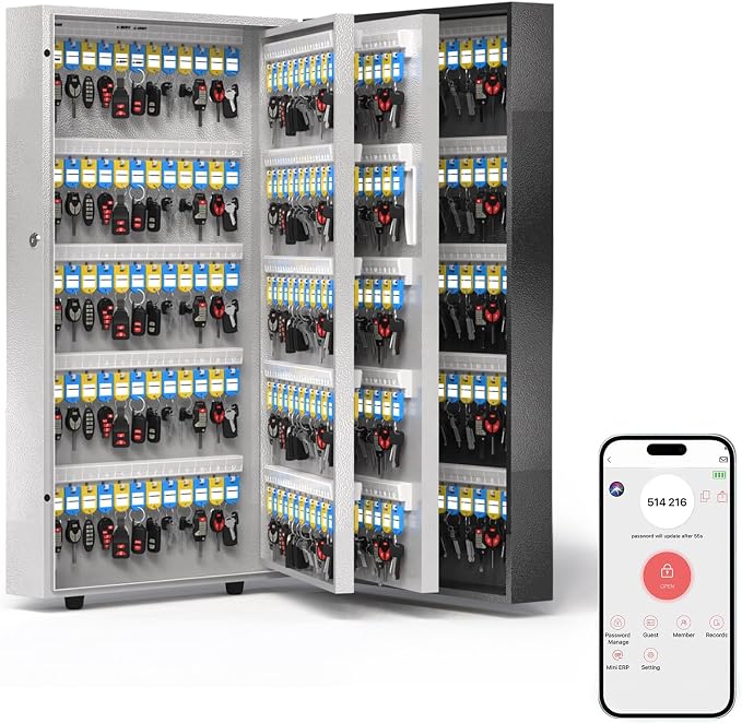 WeHere 360 Lock Box Wall Mount, APP Bluetooth/OTP/Wi-Fi/Fixed Code/Key Unlock by WeHereSmartBoxLock