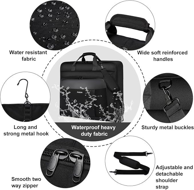Garment Bag Travel Suit Bag for Men Large 40-Inch Carry on Garment Bag Up to 3 - Image 5
