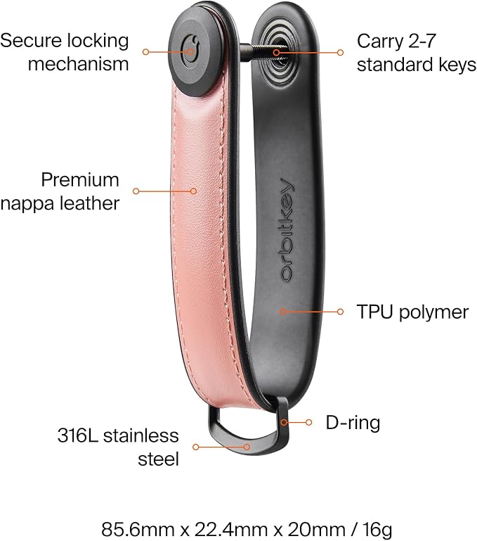 Orbitkey Key Organizer Hybrid Leather | Premium Nappa leather & TPU, Stainless - Image 5