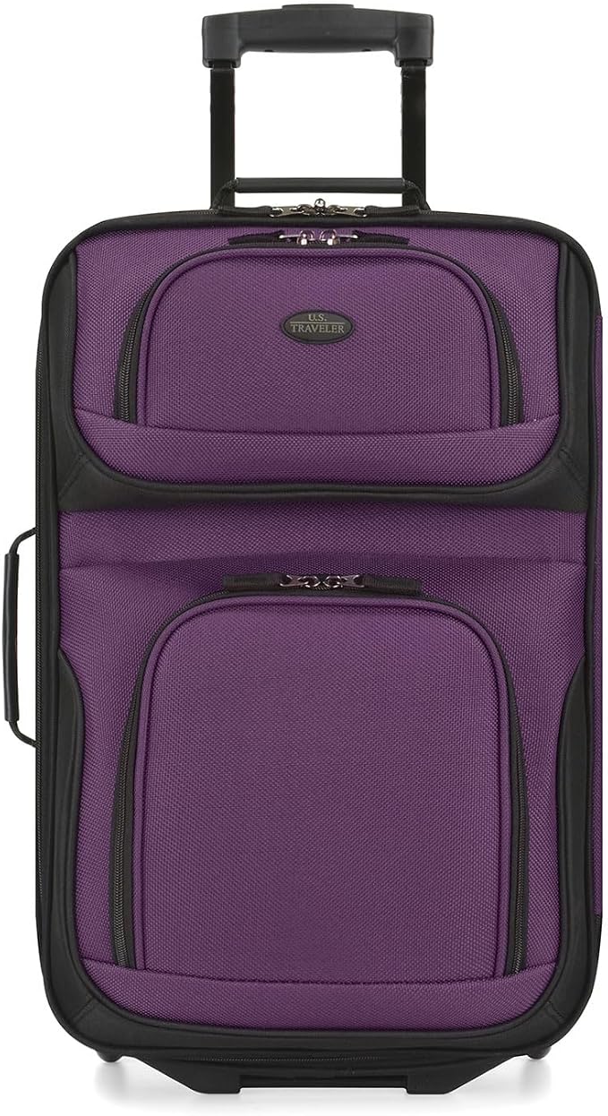 U.S. Traveler Lightweight Rolling 20" Carry On Luggage Softside Suitcase - Image 2