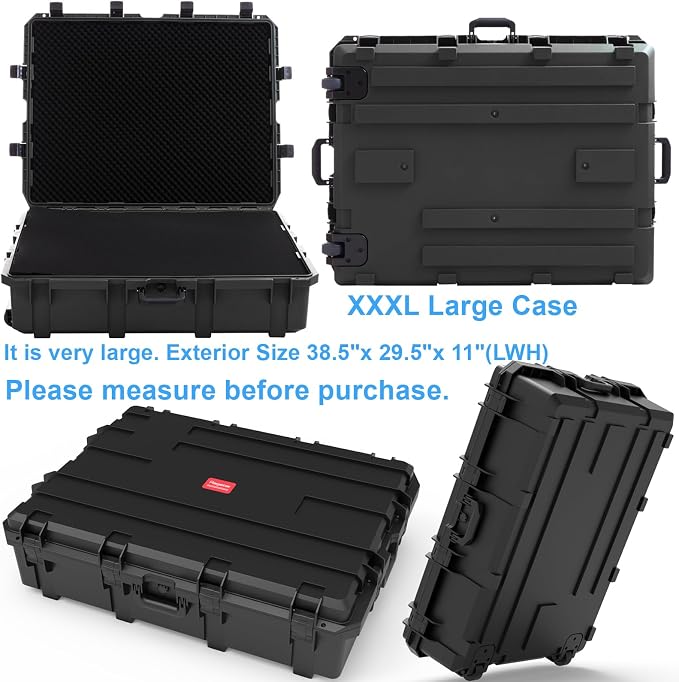 Waterproof Hard Case, 38.5x 29.5 x 11 Inch Rolling Hard Case, Equipment Roller - Image 6