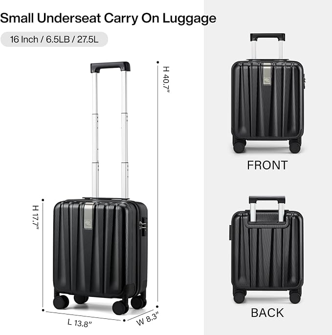 Hanke 16 Inch Underseat Carry on Suitcases - Image 3