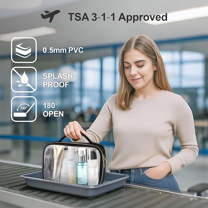 PACKISM TSA Approved Toiletry Bag, 2 Pack Clear Makeup Bags - Image 2