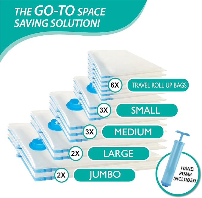 16 Pack Vacuum Storage Bags, Space Saver Bags Compression Storage Bags - Image 4