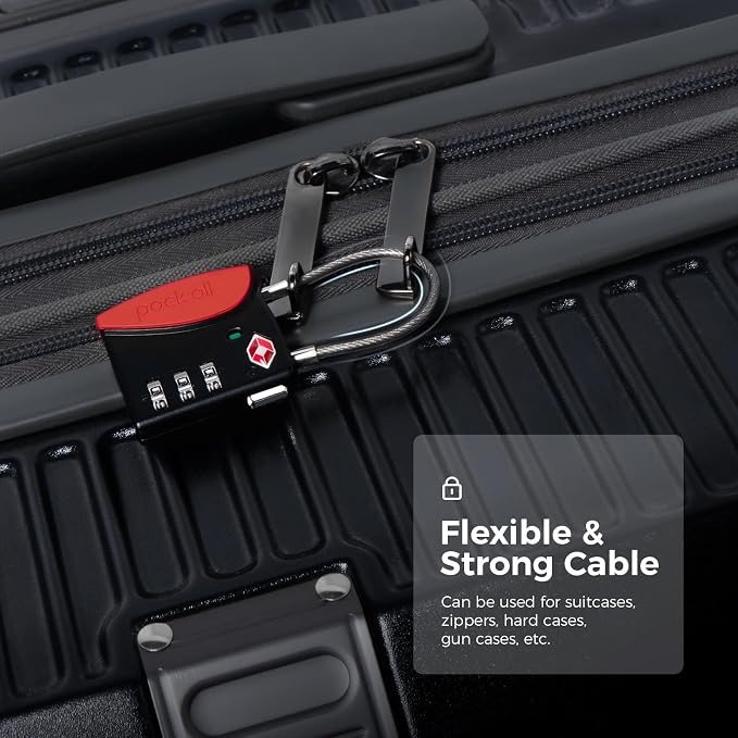pack all TSA Approved Cable Luggage Locks, 3 Digit Combination Padlocks - Image 3