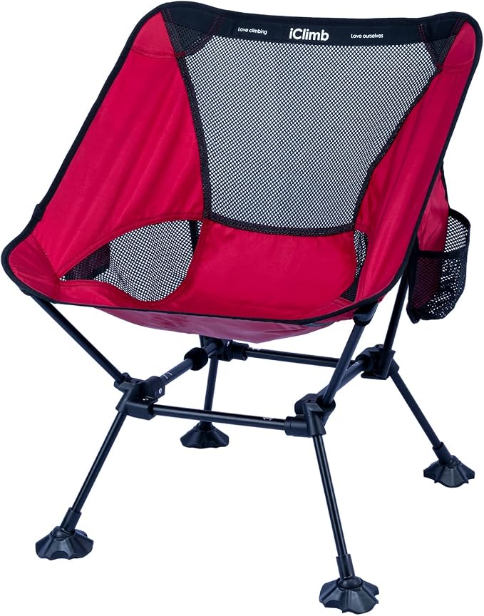 iClimb Ultralight Compact Camping Folding Beach Chair by iClimb