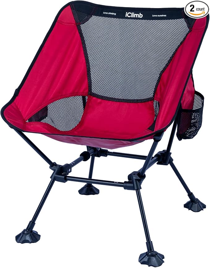 iClimb Ultralight Compact Camping Folding Beach Chair by iClimb