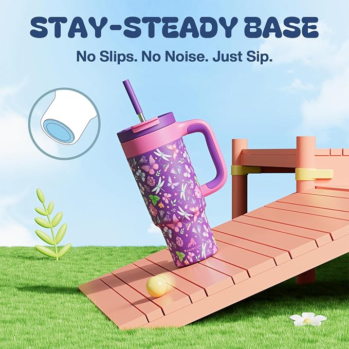 24 oz Insulated Tumbler for Kids: Spill-Proof, 2-in-1 Straw Lid, Cold for 26 Hrs - Image 6