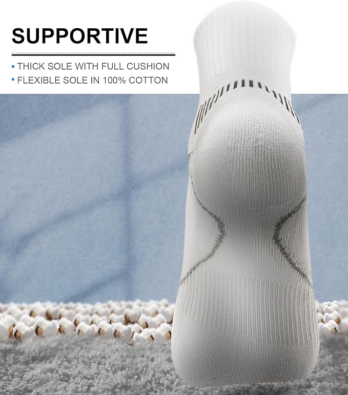 BULLIANT Compression Socks for Men 6Pairs, Athletic Crew Socks Cushioned For - Image 3