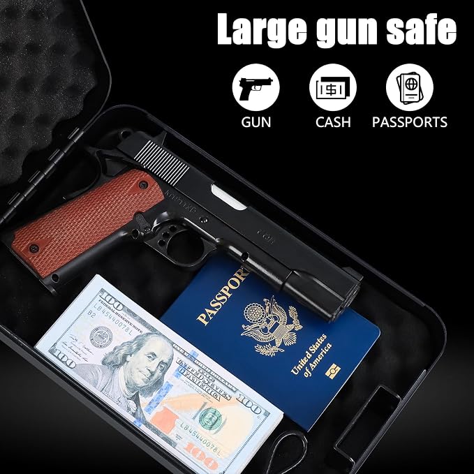 Dalmbox Gun Safe for Pistols Small Handgun Lock Box - Image 3
