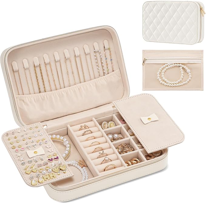Lolalet Travel Jewelry Case for Women, Travel Jewelry Organizer Box by Lolalet