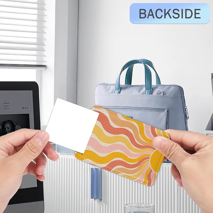 Retro Boho Rainbow Luggage Tags, 2 Pack Sunrise Luggage Tag, Leather Privacy - Image 4
