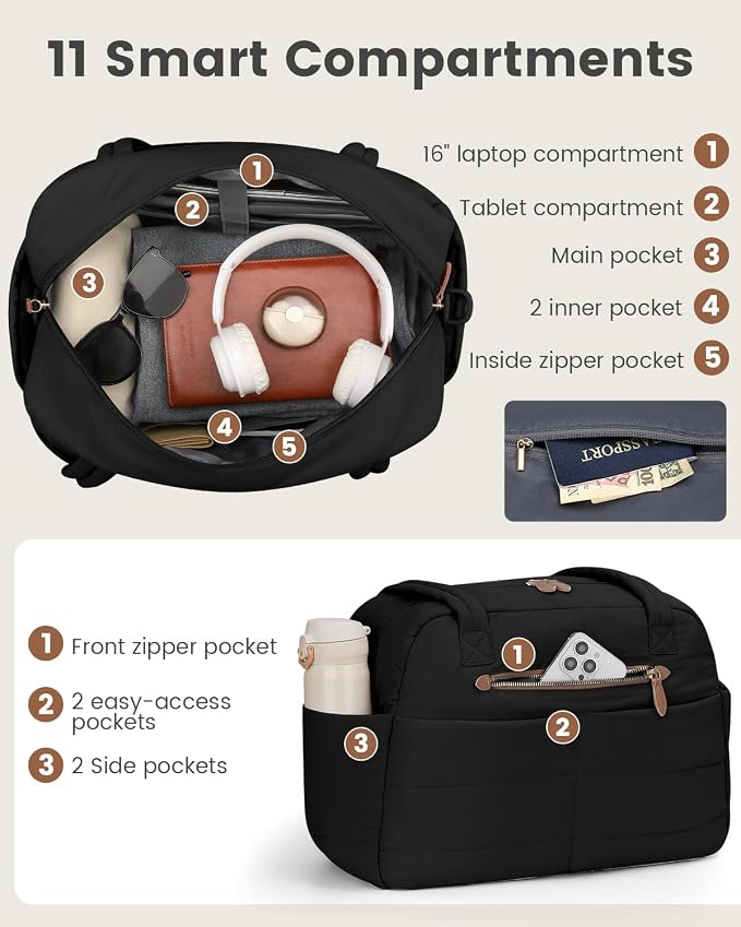 Travel Duffle Bag, Puffer Carry On Duffel Bag - Image 4