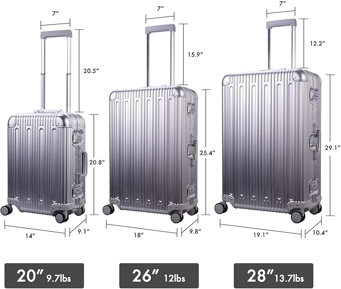 TRAVELKING All Aluminum Carry On Luggage - Image 7