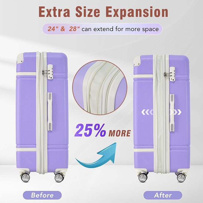 Merax Suitcase Set 24 inches Expandable Luggage - Image 7