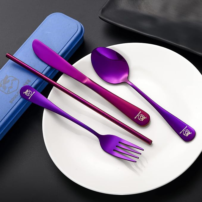 Boulder Bee | Travel Utensils Set | Reusable Camping Cutlery Set | Stainless - Image 3