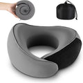 Adjustable Memory Foam Grey U-Shaped Travel Pillow by Unknown