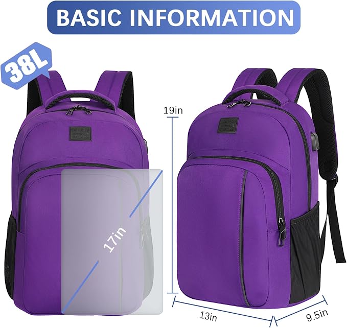 LARIPOP Extra Large Backpack, 17.3 Inch Business Laptop backpack - Image 2