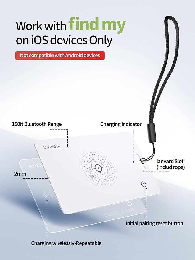 LULULOOK Wallet Tracker Card, Ultra Slim Airtag Wallet Works - Image 3