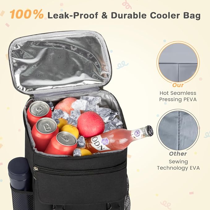 Cooler Backpack Soft Insulated Leak Proof 50 Cans Insulated Backpack Cooler - Image 2