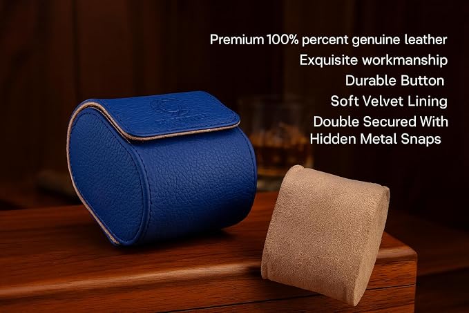 Genuine Napa Leather Watch Roll Travel Case - Image 4