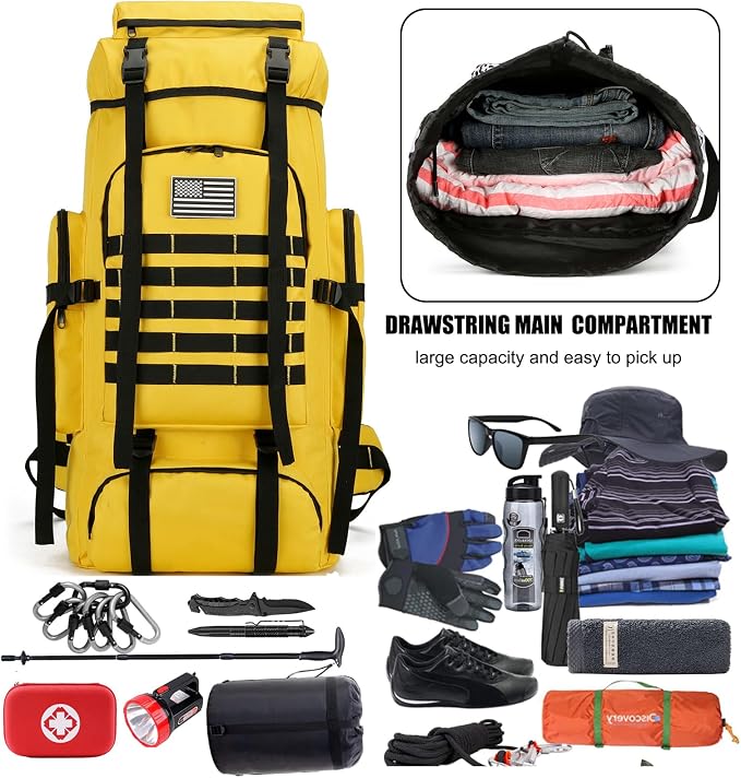Hiking Backpack for Men 70L/100L Camping Backpack Military Rucksack Molle 3 - Image 4