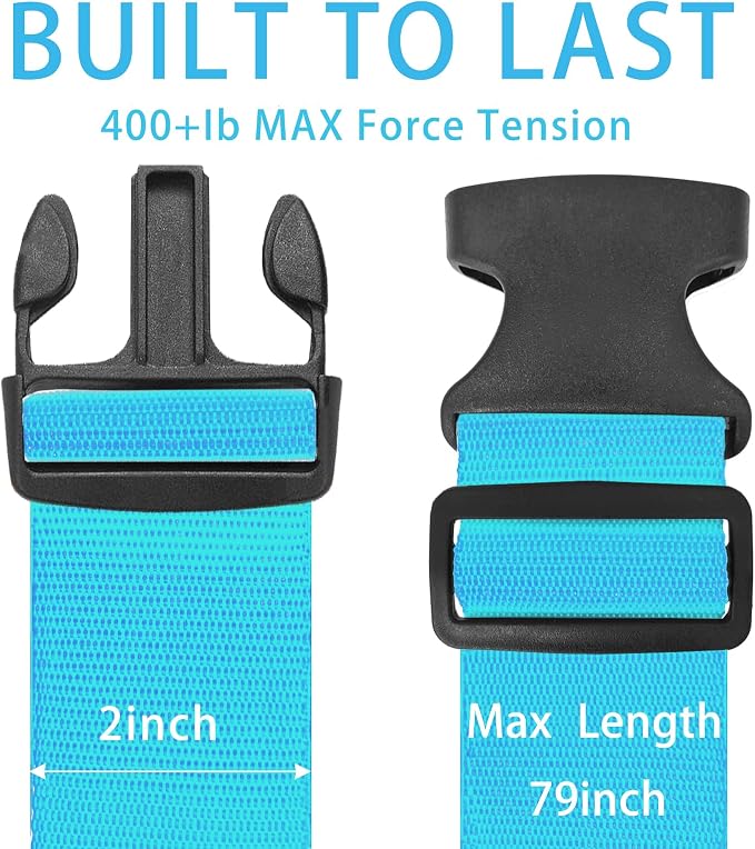 BILIONE 4 Pack Luggage Straps 79" Long Belts Keep Suitcase Secure While - Image 6