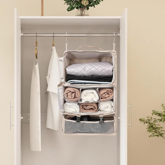 TABITORA Travel Portable Hanging Shelves Closet Organizer Packing Luggage - Image 6