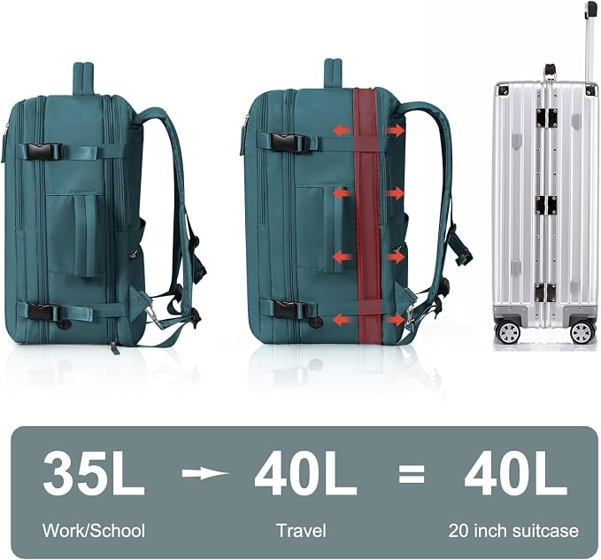 Hanples Large Travel Backpack for Women as Person Item Flight Approved - Image 6