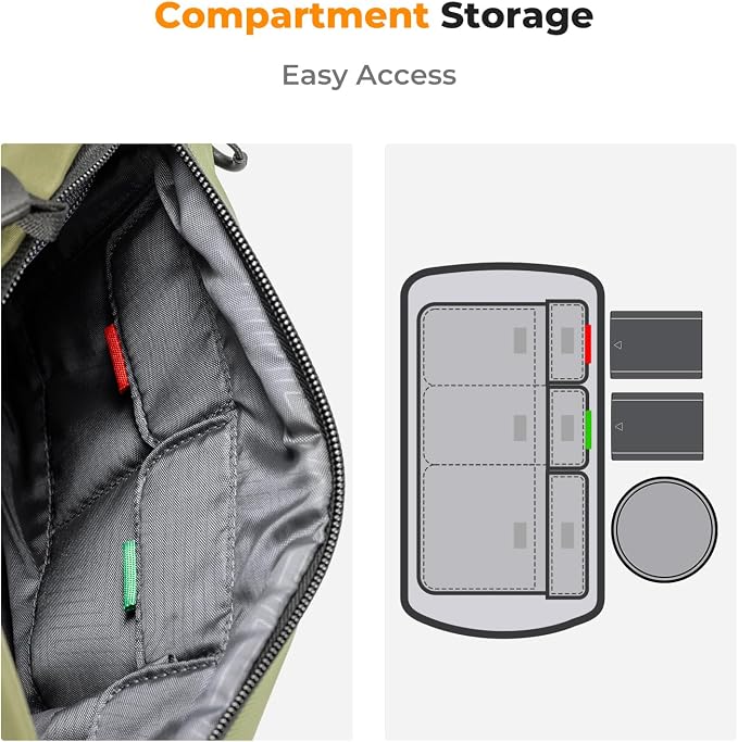 K&F Concept 2 in 1 Sling Bag Everyday Shoulder Bag & Multifunction Photography - Image 4