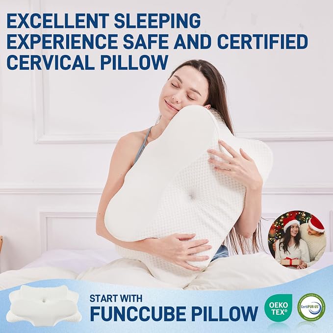 Cervical Neck Pillow for Sleeping, Dual Height Contour Memory Foam Pillow for - Image 9