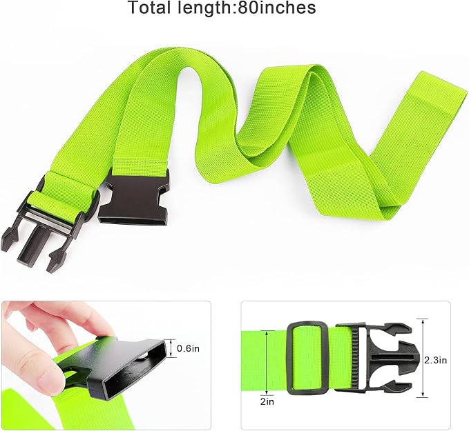 2Pcs Luggage Straps for Suitcase Travel Accessories TSA Approved, 80In Long - Image 3