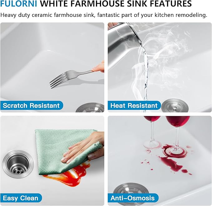 30 White Farm Sink - Image 8