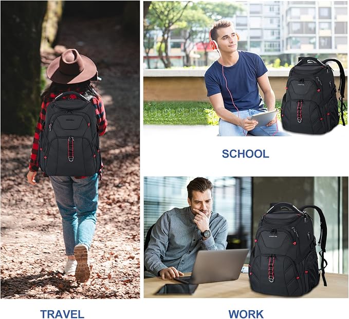 VANKEAN 17.3'' Travel Laptop Backpack TSA Friendly, Water Resistant Anti Theft - Image 7