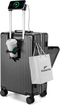 feilario 24in Aluminium Frame PC Hard Shell Spinner Wheels Luggage, Built-In by feilario