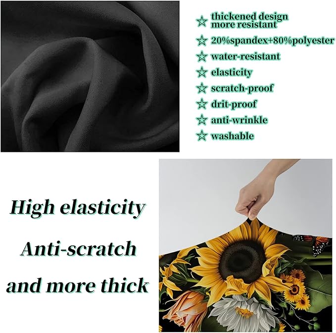 Suitcase Protector Plus 1 Luggage Tag, Sunflower Orchids Travel Suitcase Cover - Image 3