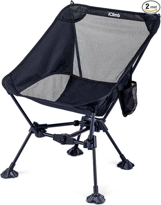 iClimb Ultralight Compact Camping Folding Beach Chair by iClimb