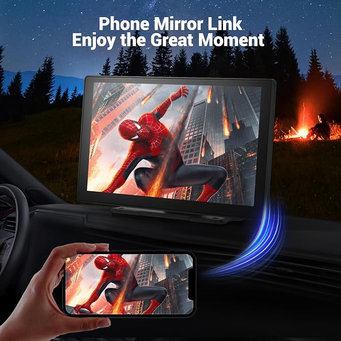 Wireless Apple Carplay Screen for Car 4K Dash Cam, - Image 7