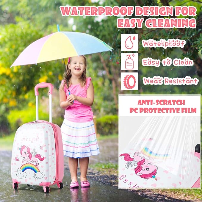 HONEY JOY Kids Luggage, Lightweight Toddler Girls Suitcase, Durable ABS - Image 5