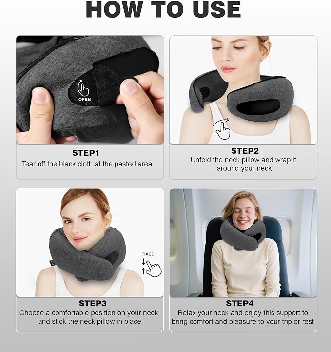 Airplane Travel Pillow, Memory Foam Travel Pillow, Suitable - Image 5
