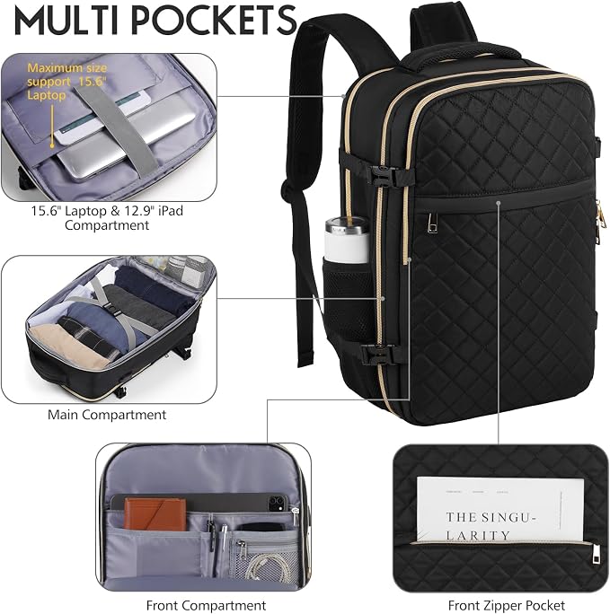 MOMUVO Travel Backpack for Women, Carry On Backpack Airline Approved - Image 2