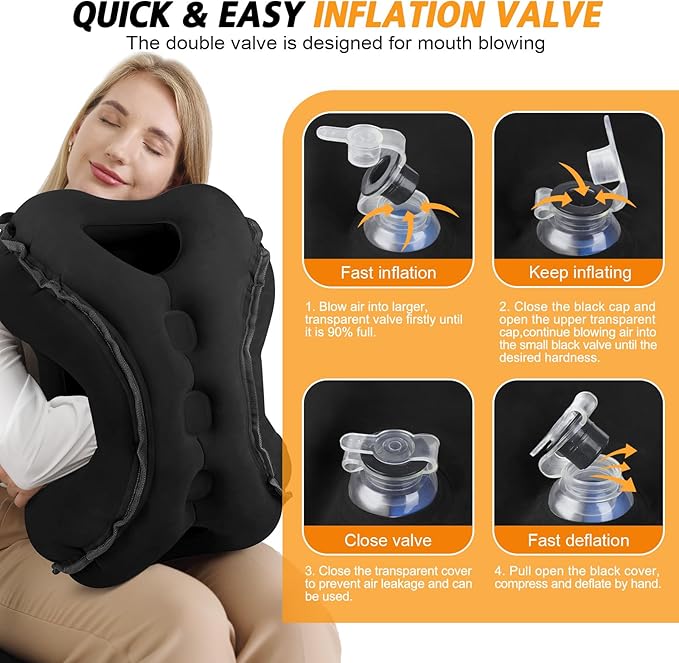 Inflatable Travel Pillow, Support Head, Used - Image 5