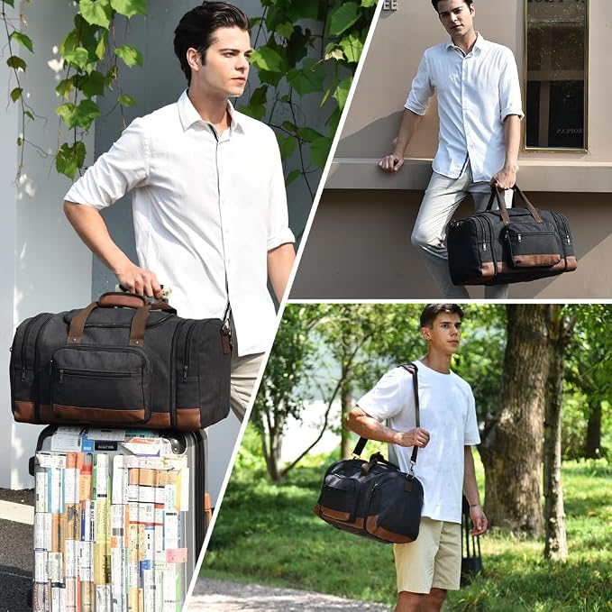 Dimayar Expandable Duffle Bag for Men, 50L Large-Capacity Weekender, - Image 3