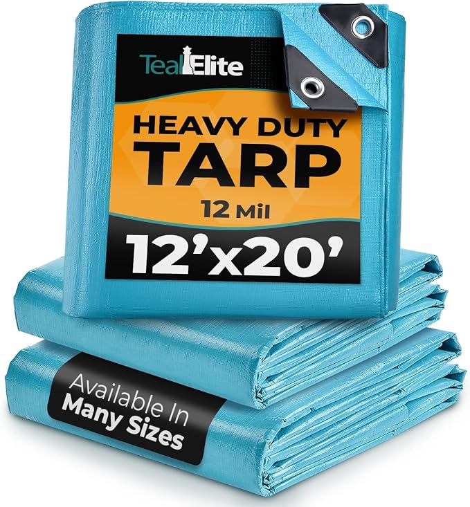Tarps Heavy Duty Waterproof 12x20-12 mil Thick Camping Tent by TealElite