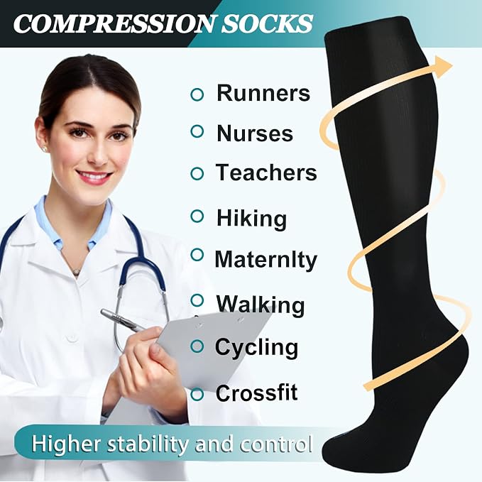 ACTINPUT 8 Pairs Compression Socks - Image 5