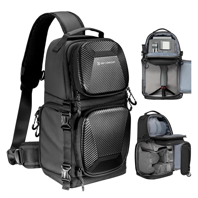 K&F CONCEPT Camera Sling Bag Crossbody Bag Hardshell Camera Shoulder Backpack by KFCONCEPT